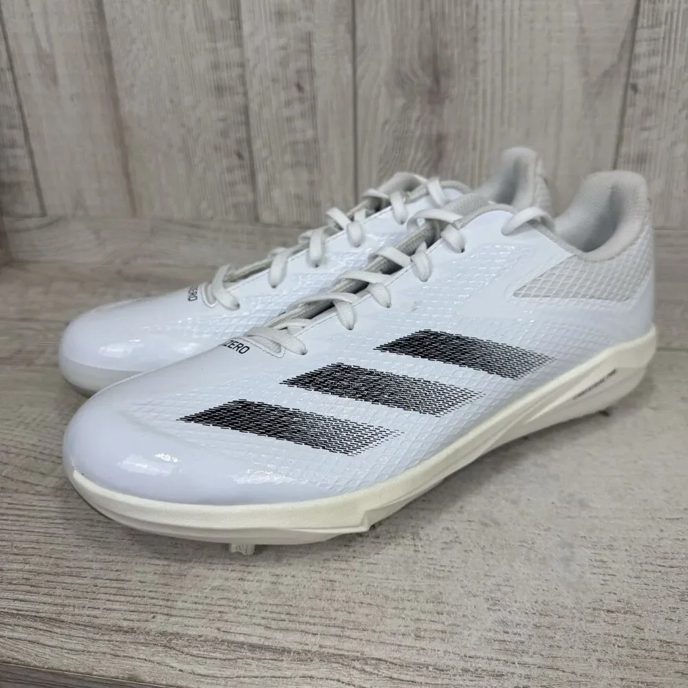 Adidas Adizero Electric Baseball Metal CLEATS Men Size 13 White/Black Metallic